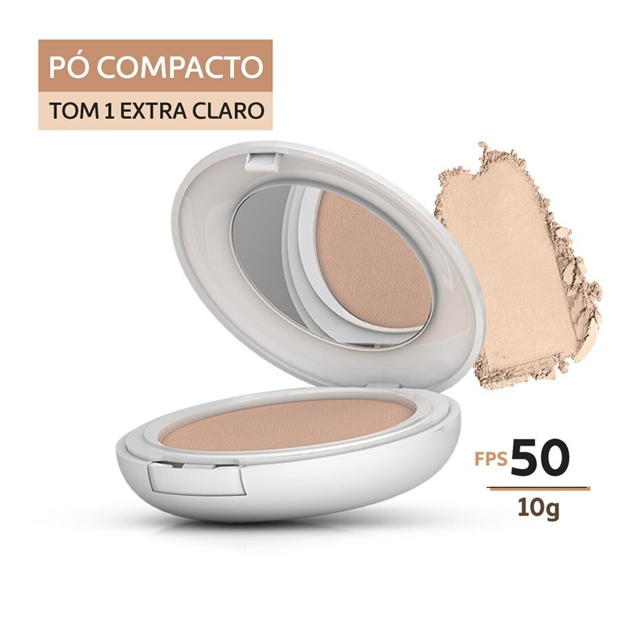 Protetor Solar Episol Color Fps50 Pó Compacto Pele Extra Clara 10g