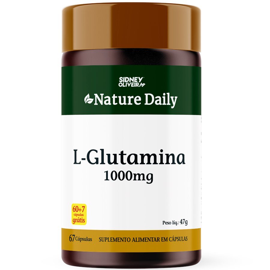 L-Glutamina 1000Mg Nature Daily 60 Cápsulas + 7 Grátis