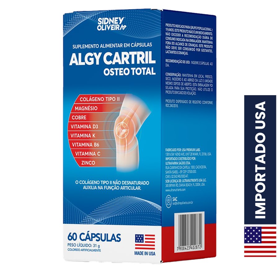 Colágeno Tipo Il Algy Cartril Osteo Total Made In Usa 60 Cápsulas