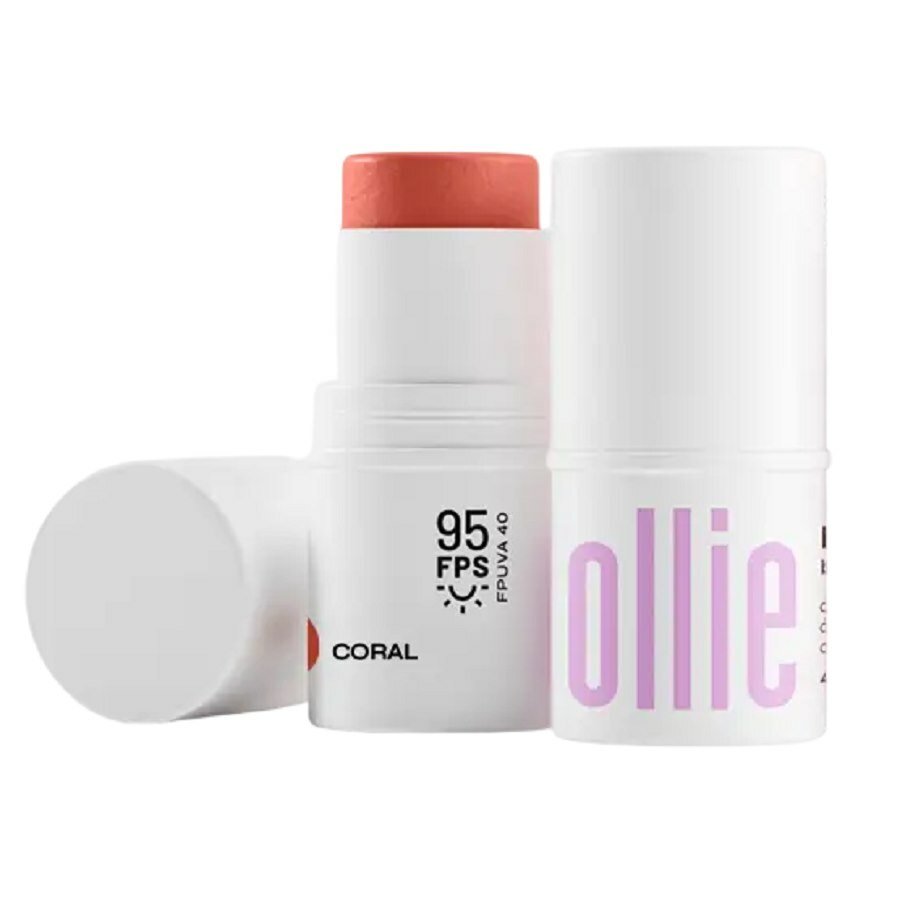 Blush Batom E Sombra Ollie 3 Em 1 Coral Fps95 4,5g