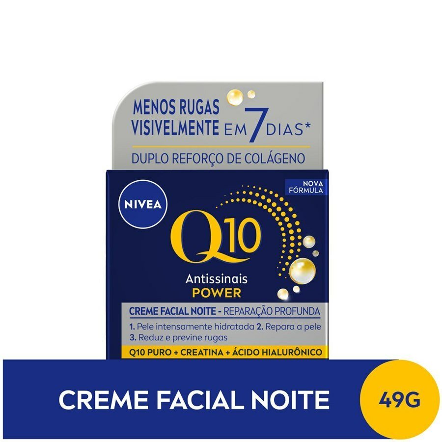 Creme Facial Antissinais Power Noite Nivea Creatina + Q10 49g