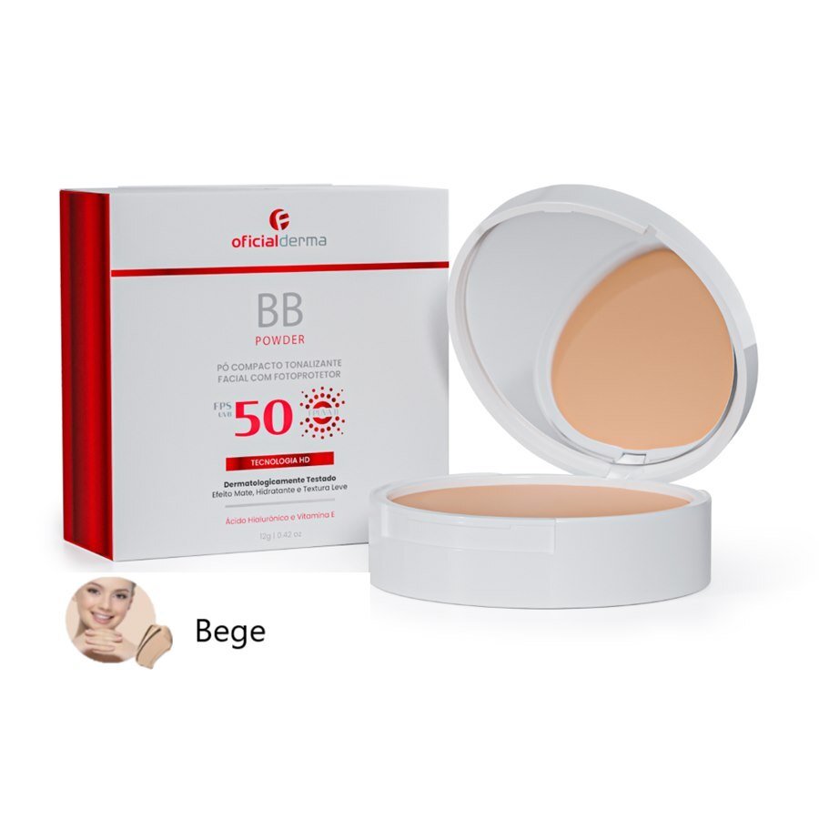 Pó Compacto Tonalizante Facial Bb Powder Cor Bege Fps50 12g